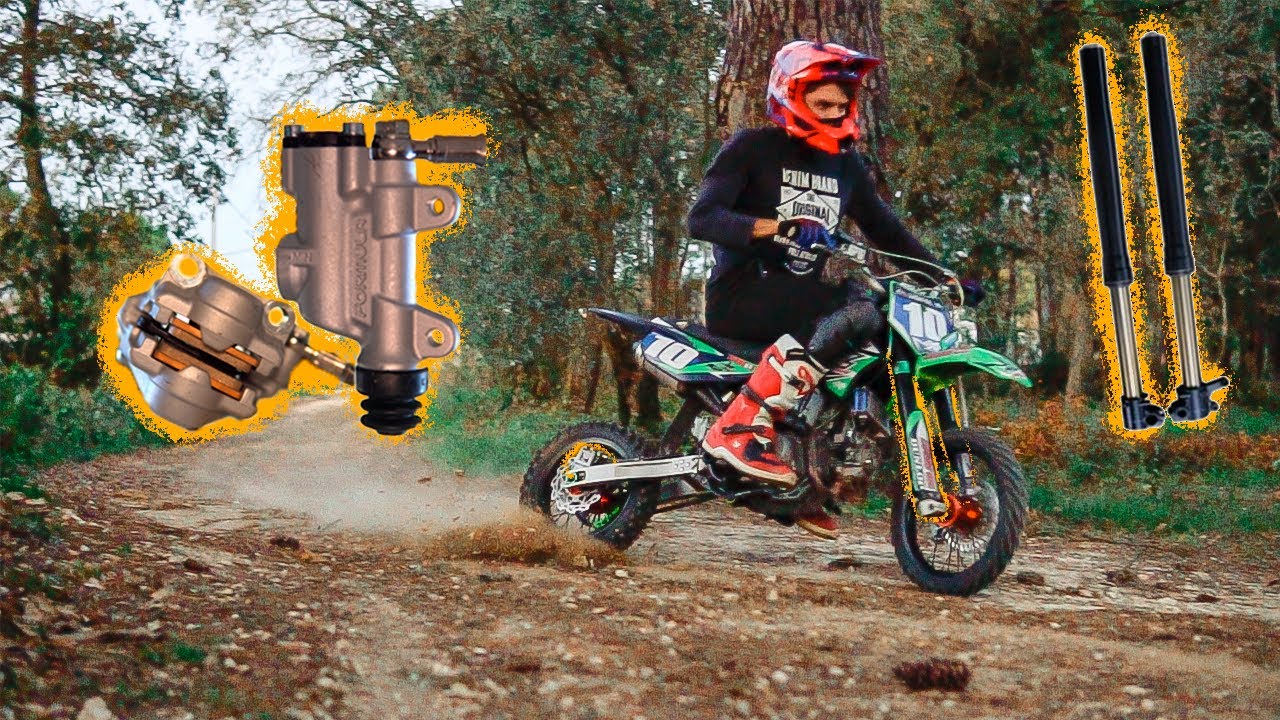 O MELHOR TRAVÃO E SUSPENSÃO PARA PITBIKE/MINIMOTO (O BARATO SAI CARO)
