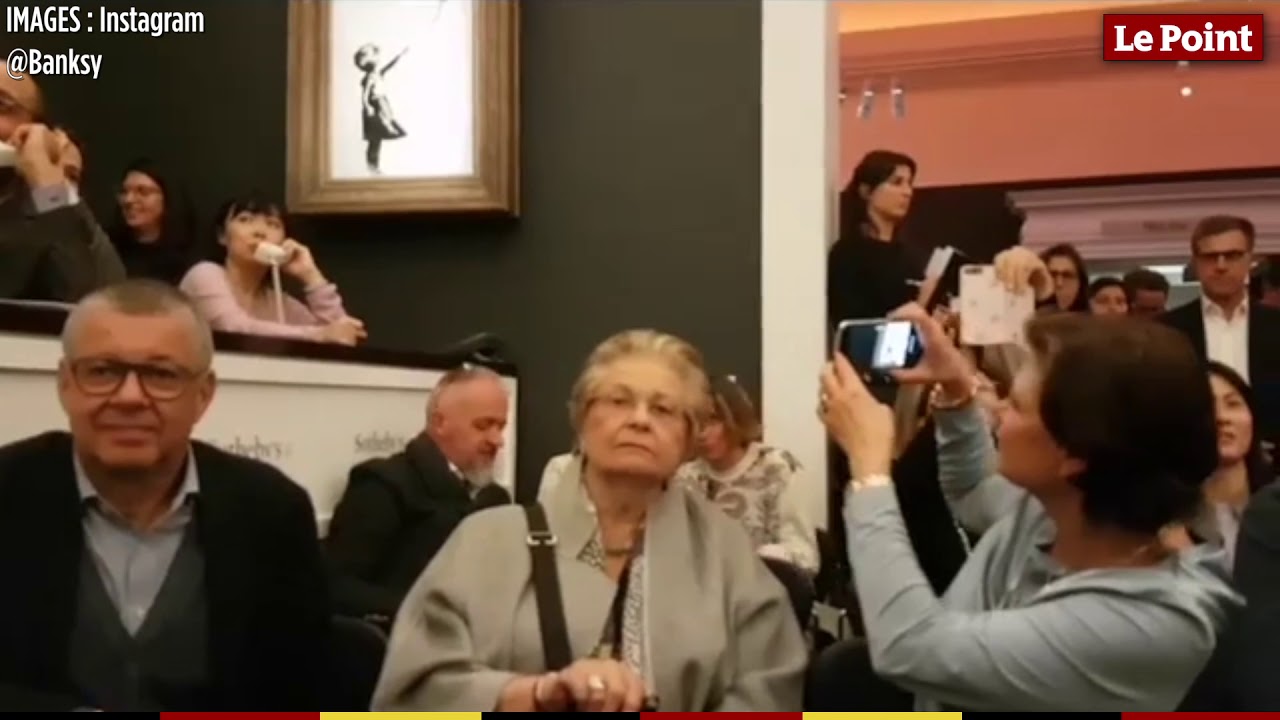 Vendue à près d'1,2 million d'euros, une œuvre de Banksy s'autodétruit