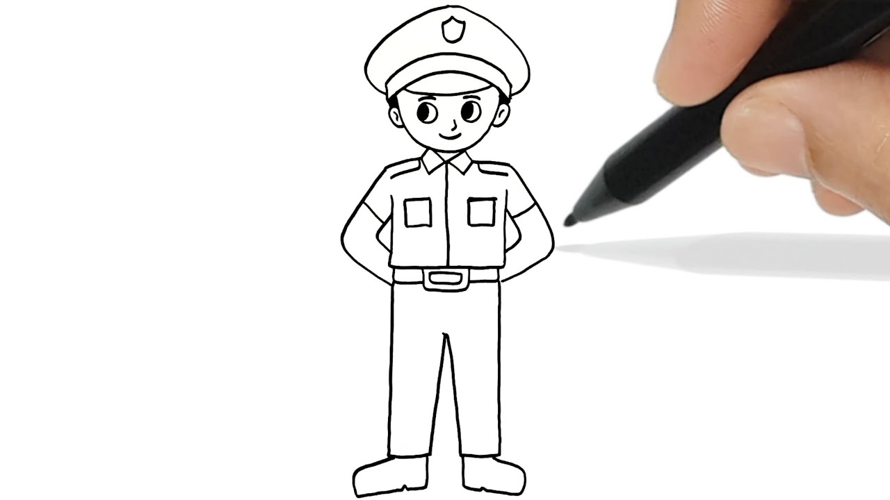 Cómo Dibujar un Policía Fácil y  Kawaii | Dibujos de Policías