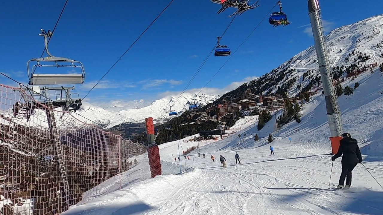 Blue Plan Vert Skiing POV ⛷ near Arc 1950 Les Arcs Paradiski GoPro HD - March 2023