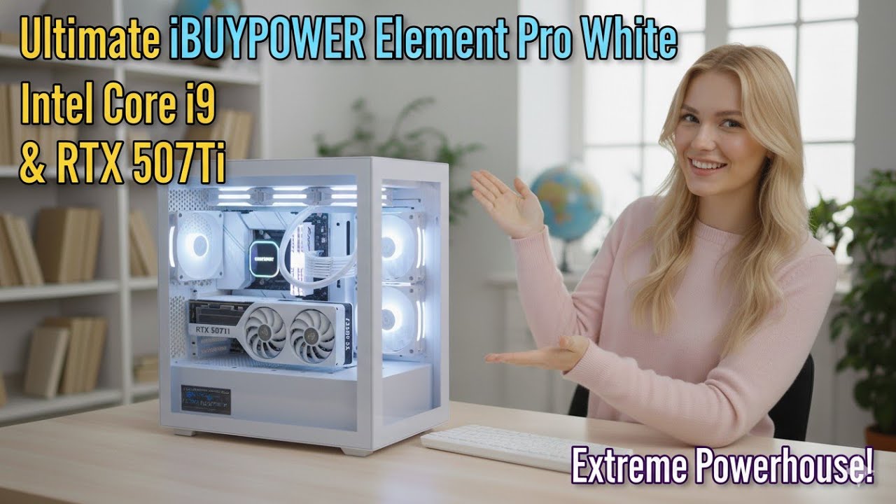 Ultimate iBUYPOWER Element Pro White Gaming PC: Intel Core i9 & RTX 5070Ti Power