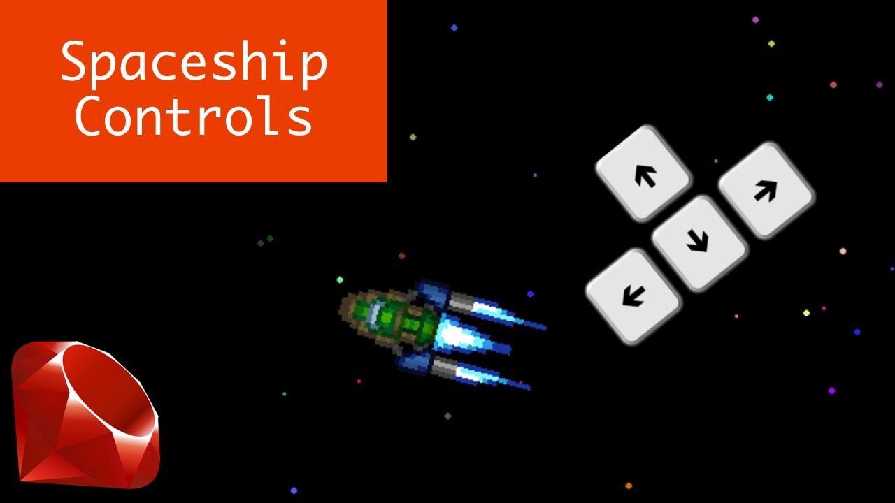 Controlling our player spaceship with rotation and acceleration - Asteroids Ruby 2D Part 2