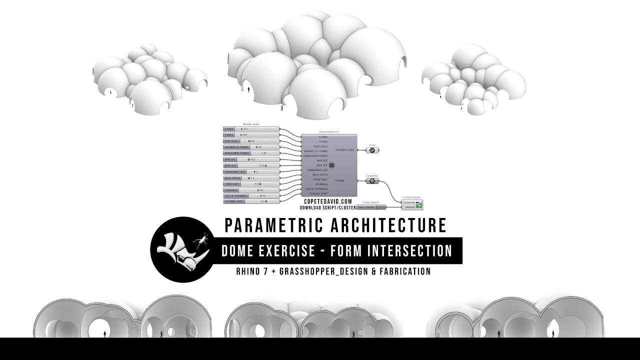 Parametric / Algorithmic Architecture - Dome Field Pavilion Exercise using Rhino & Grasshopper