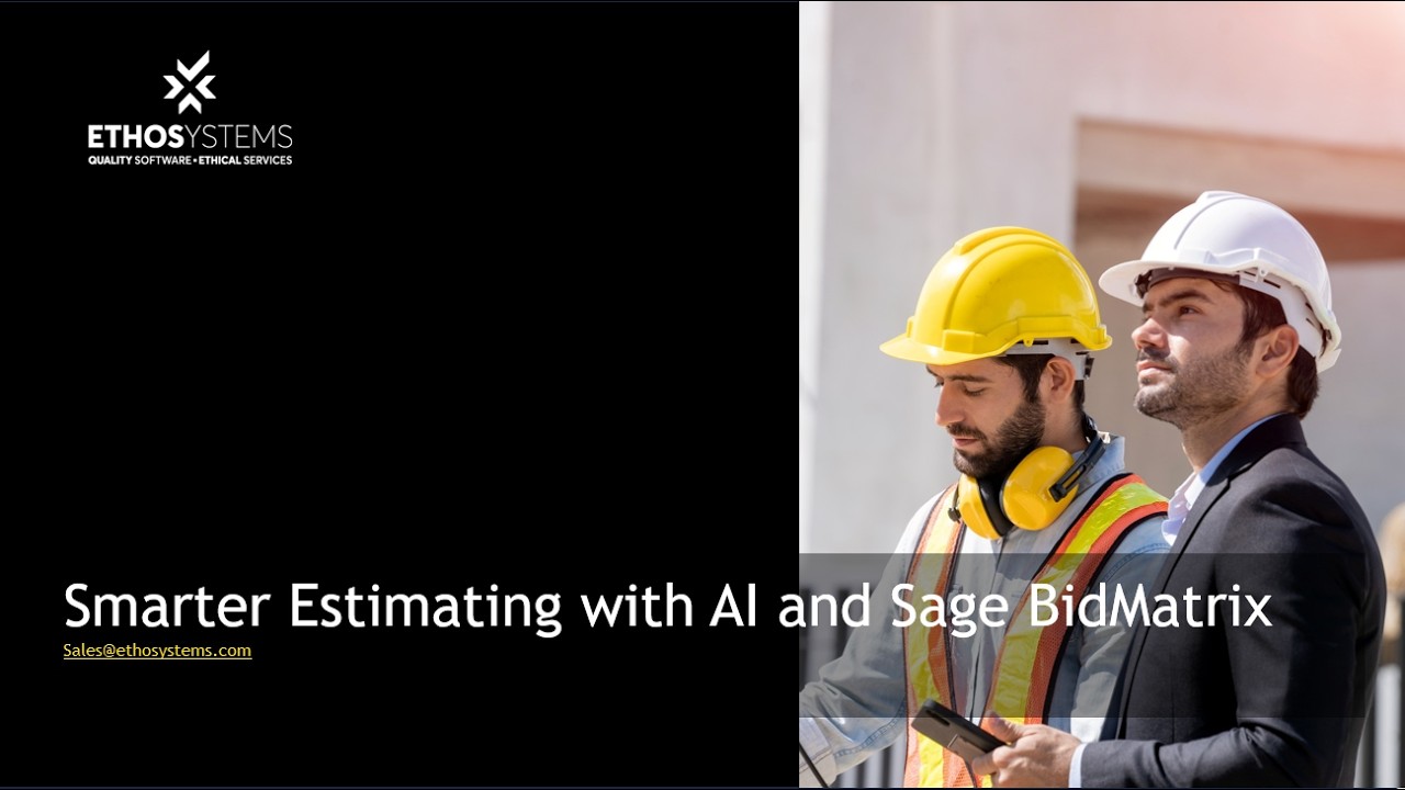 Smarter Estimating with AI and Sage BidMatrix 3 7