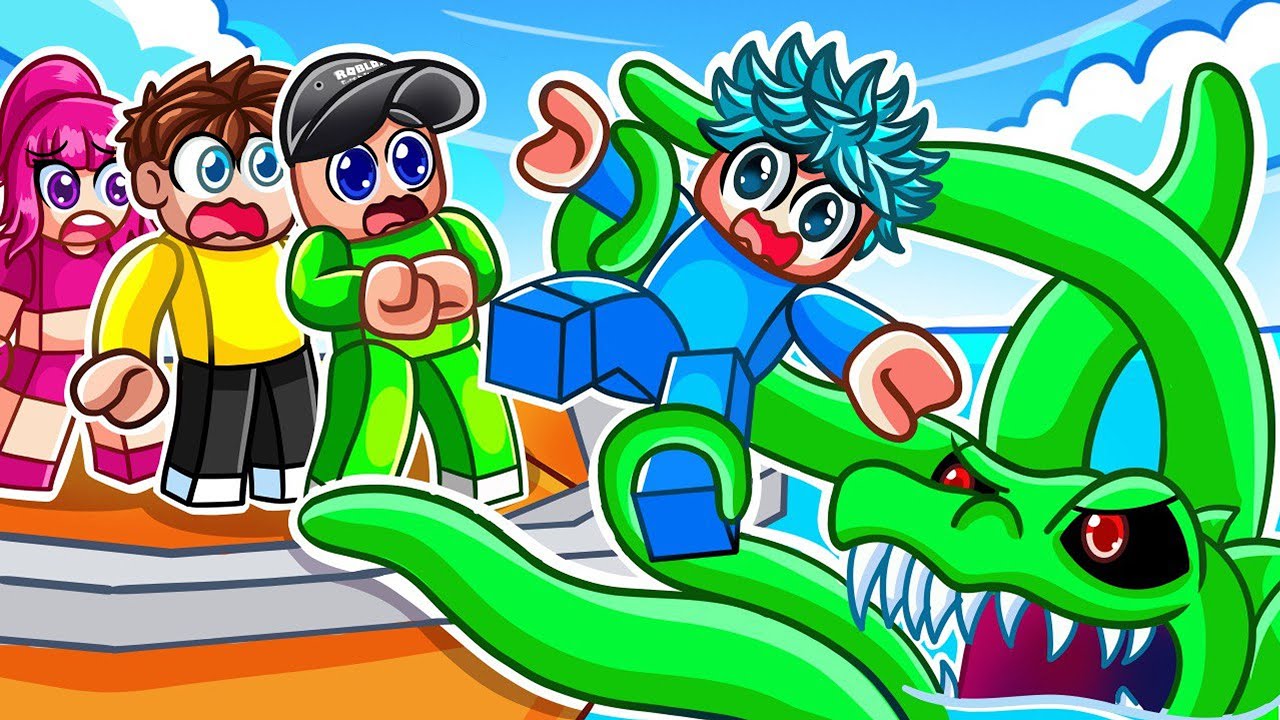 Sobreviviendo a la FILA del MONSTRUO MARINO en Roblox!