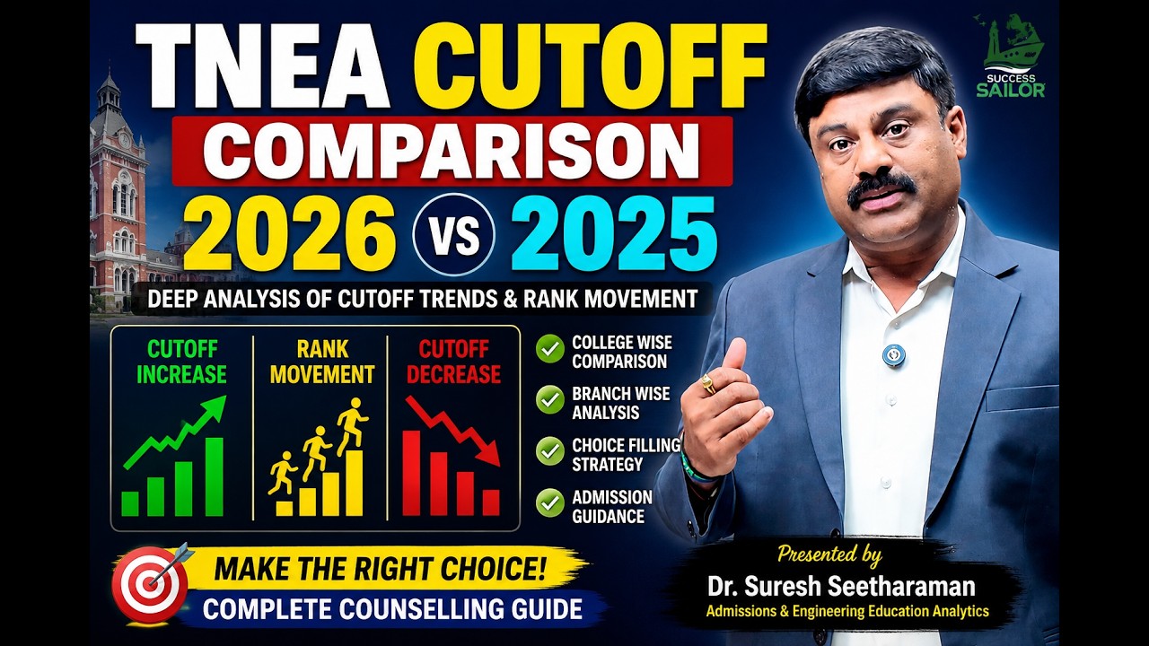 TNEA 2026 vs 2025 Cutoff Comparison| College Wise Cutoff & Rank Analysis & Choice Filling Strategy