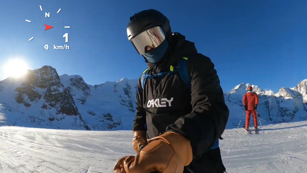 St Mortiz, Switzerland - Diavolezza mountain. Snowboarding with gopro 🎥
