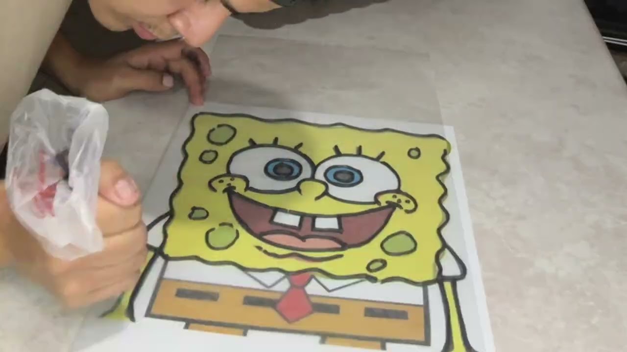 Cómo decorar Pastel plancha 100 personas Bob esponja #pastel #cake #tartaspersonalizadas 