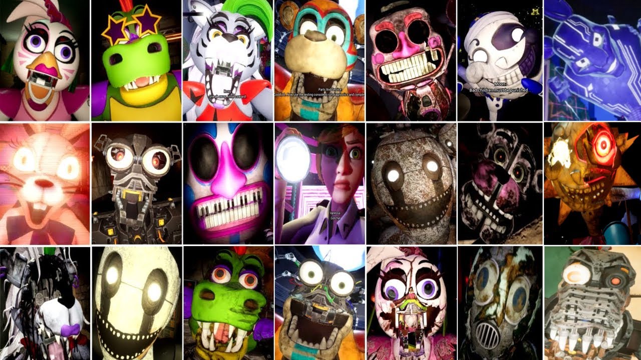 FNAF SECURITY BREACH & RUIN DLC ALL JUMPSCARES