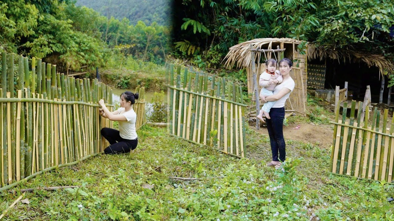 A Busy Day Building a Bamboo Fence with My 2-Year-Old Daughter - My Daily Life