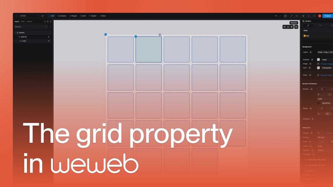 How to use the grid property in WeWeb