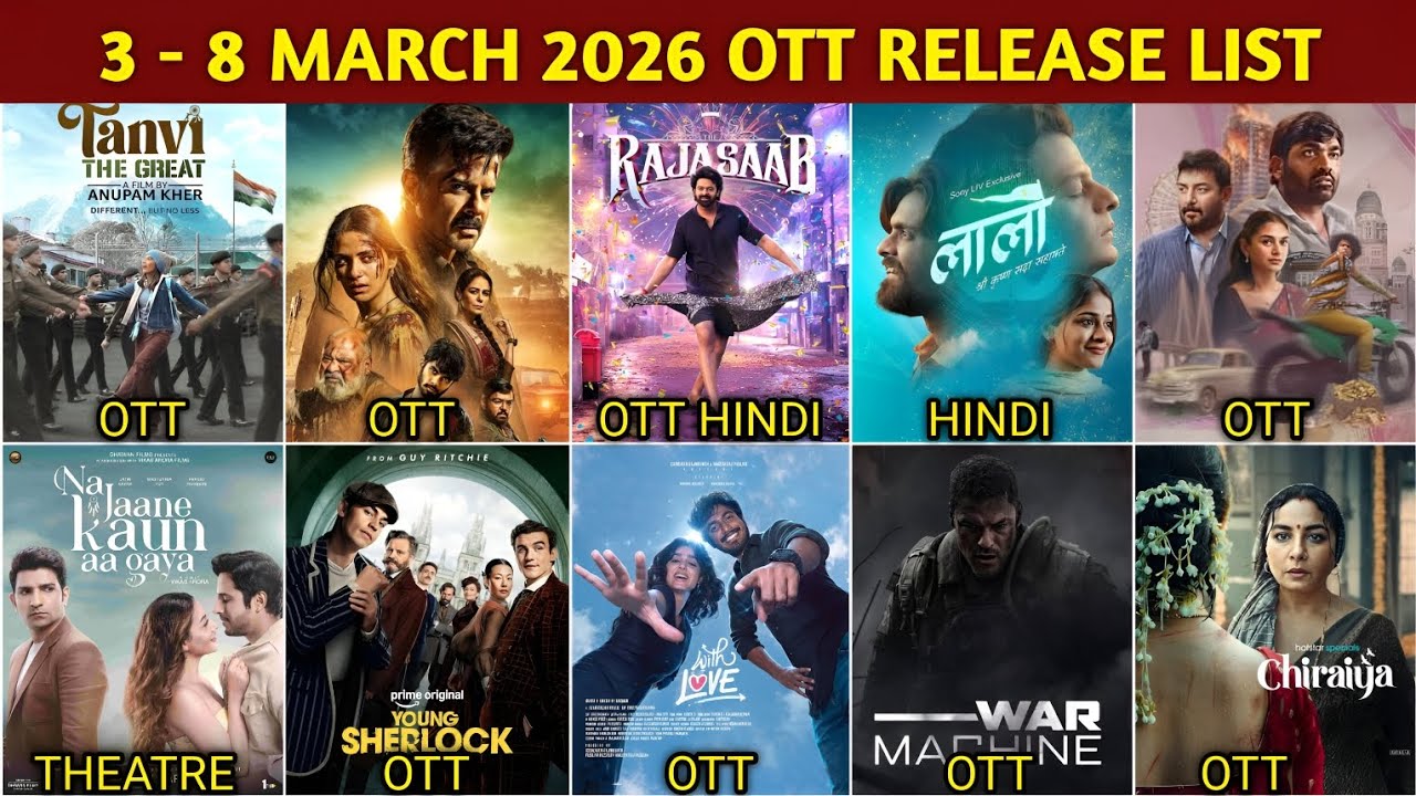 This Week 3 - 8 March OTT Release Movies & Web Series | The Raja Saab Hindi OTT | Netflix, Jio, Zee5