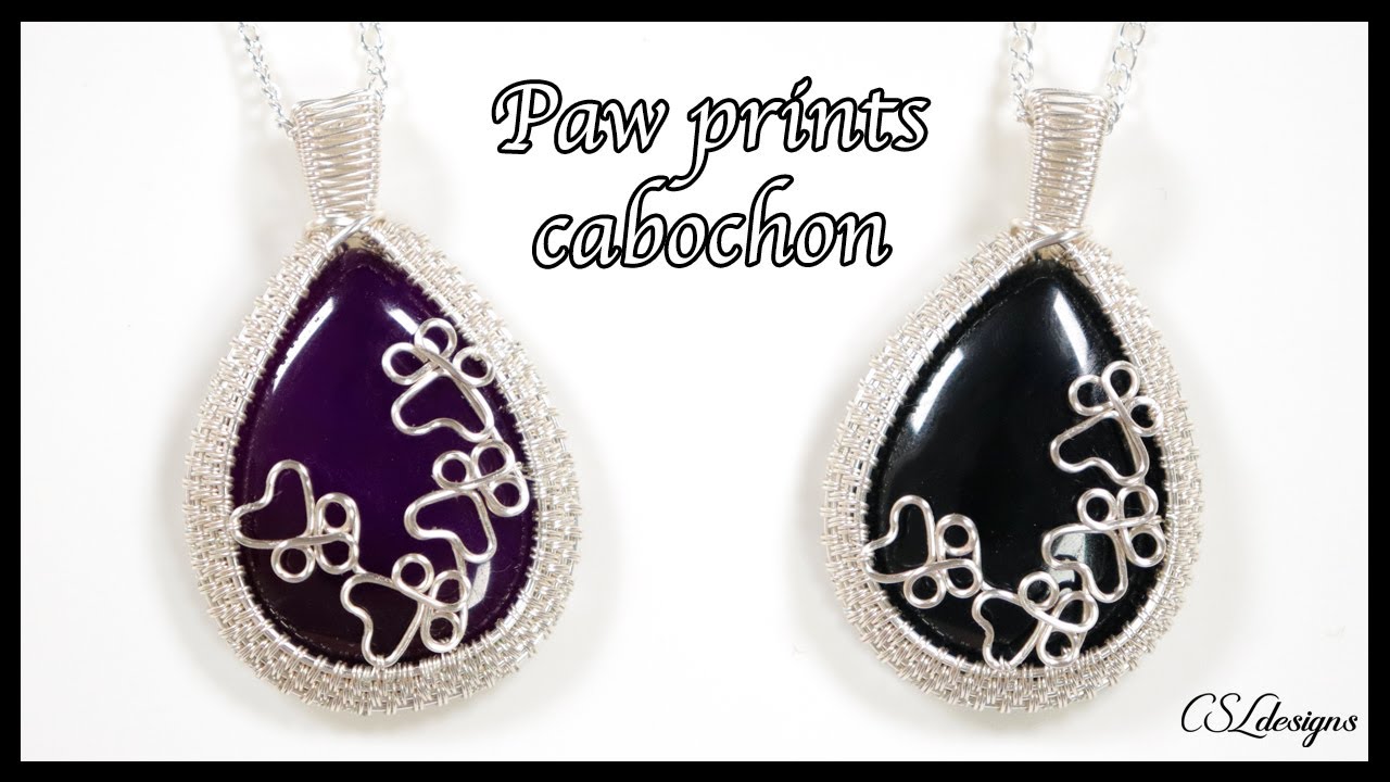 Paw prints wirework cabochon 🐾