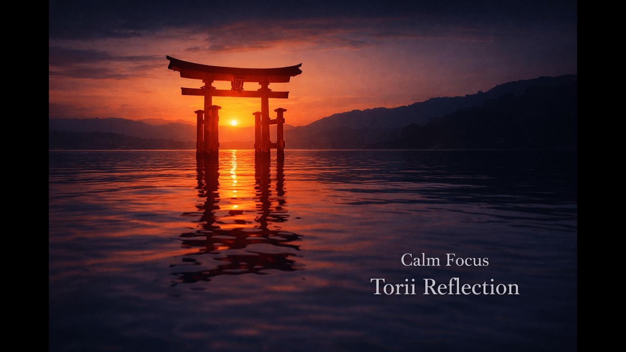 Japanese Torii Reflection – Calm Focus Music (1 Hour)