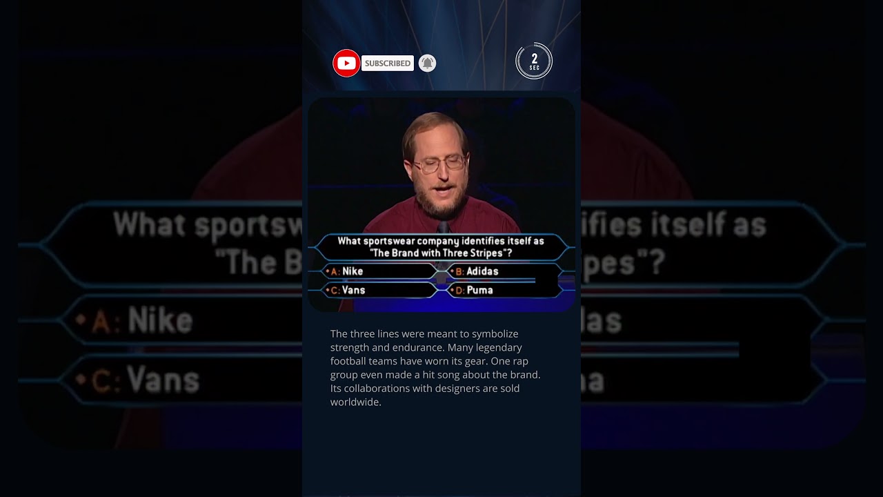 A $2,000 Question About &ldquo;The Brand with Three Stripes&rdquo;. And He Still Needed Help #quiz #millionaire