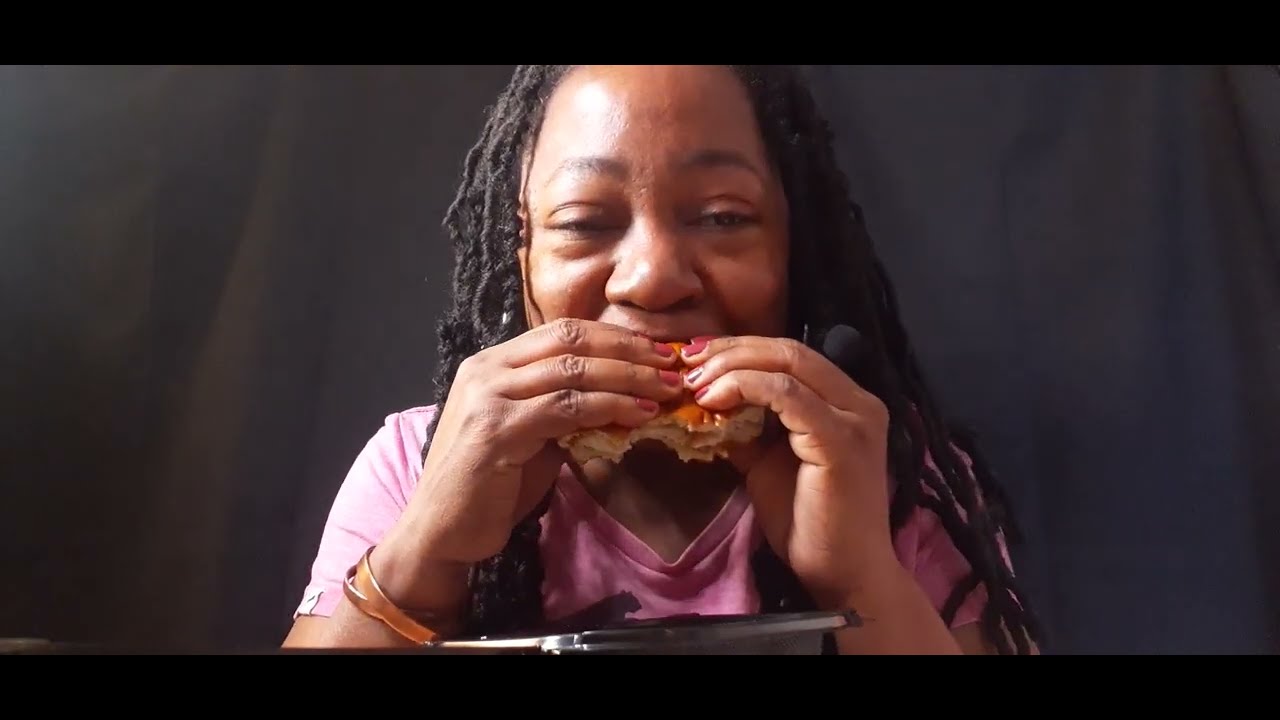ASMR eating a plain Wingstop sandwich