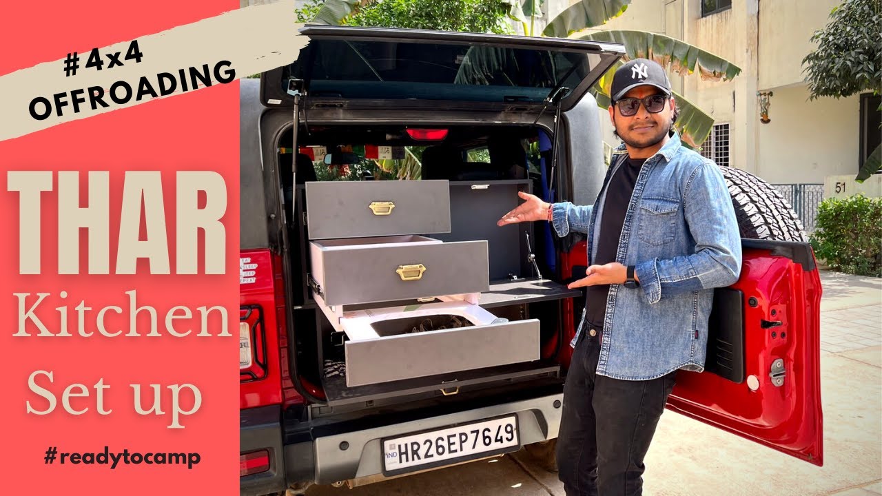 KITCHEN in MAHINDRA THAR | SUV camper car kitchen | SUV Vanlife