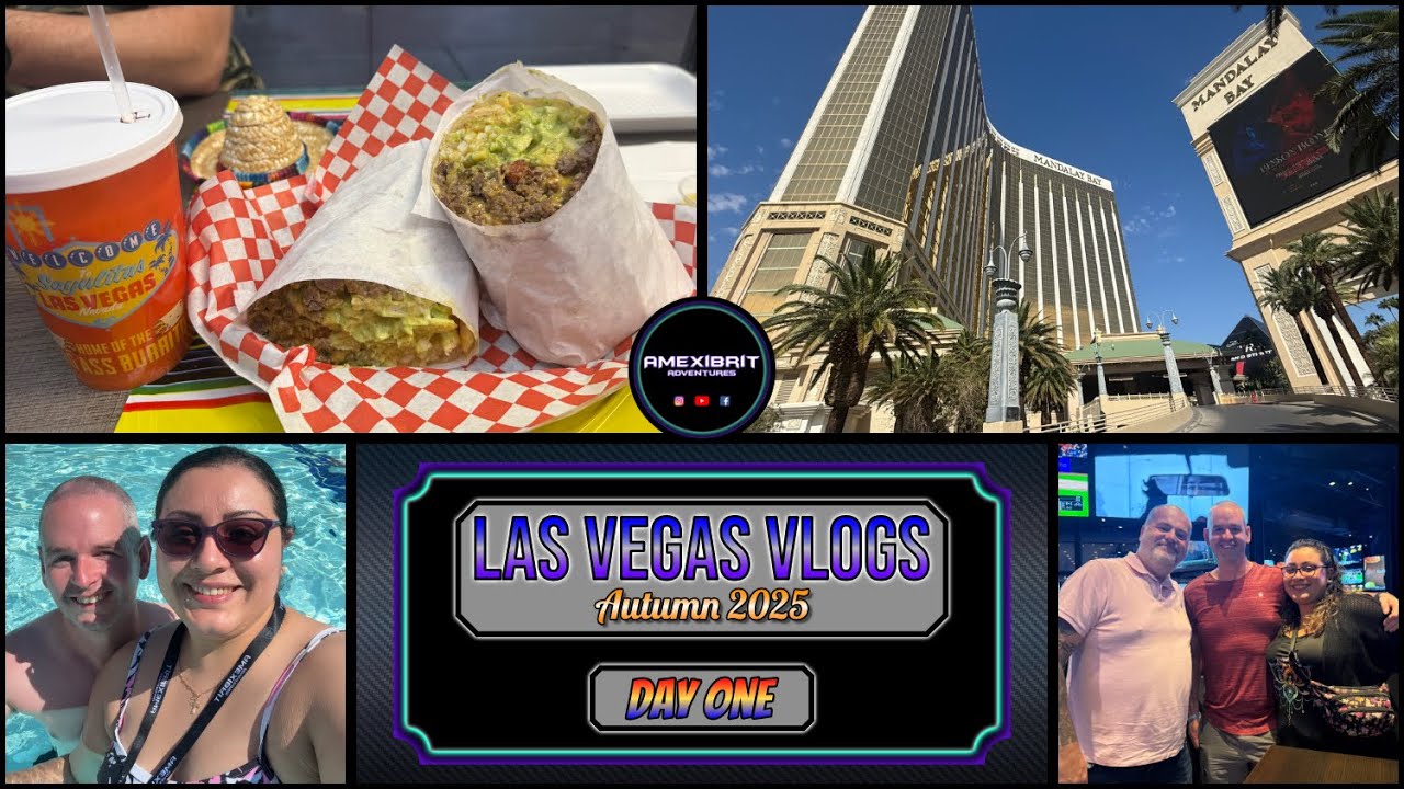 Las Vegas Vlog - Autumn 2025 - Day 1 - Sayulitas, Mandalay Bay Pool, Tap Sports Bar, Vegas Bacon