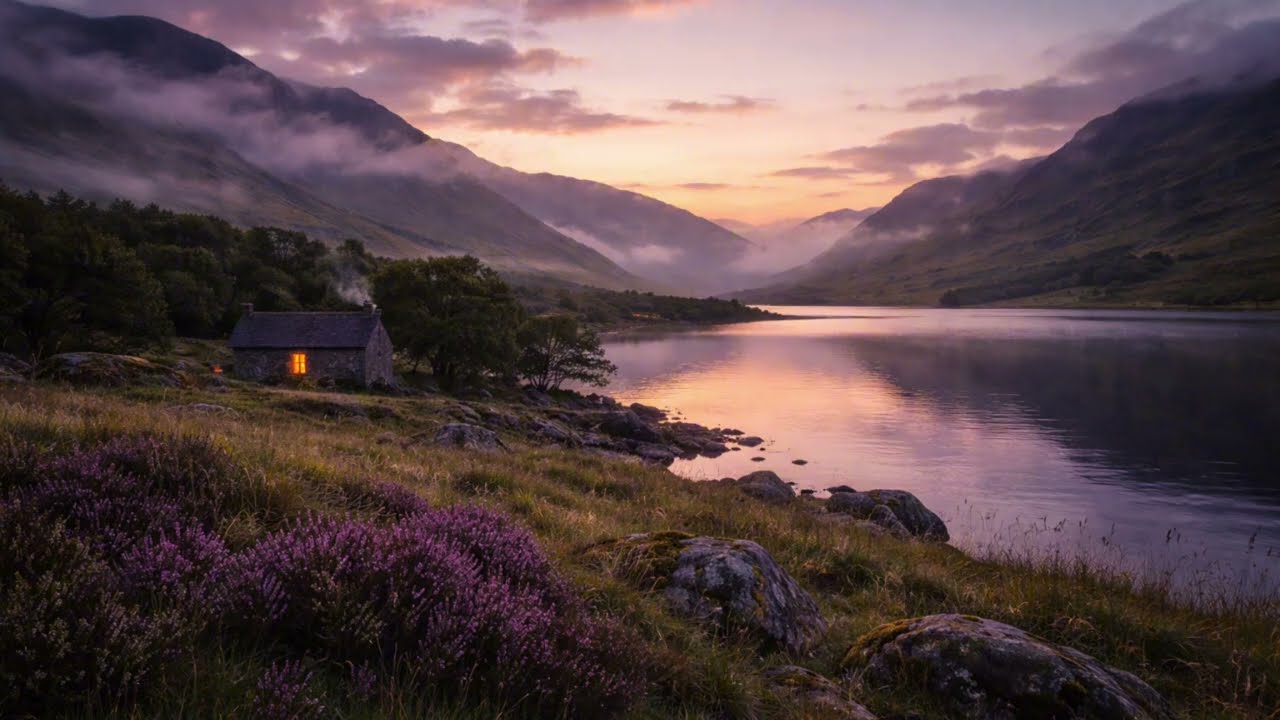Evening Settles over the Scottish Highlands | Atmospheric Scottish Folk | Highland Memories