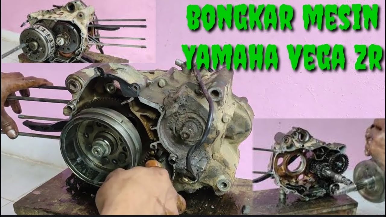 cara belah mesin tengah motor Vega ZR