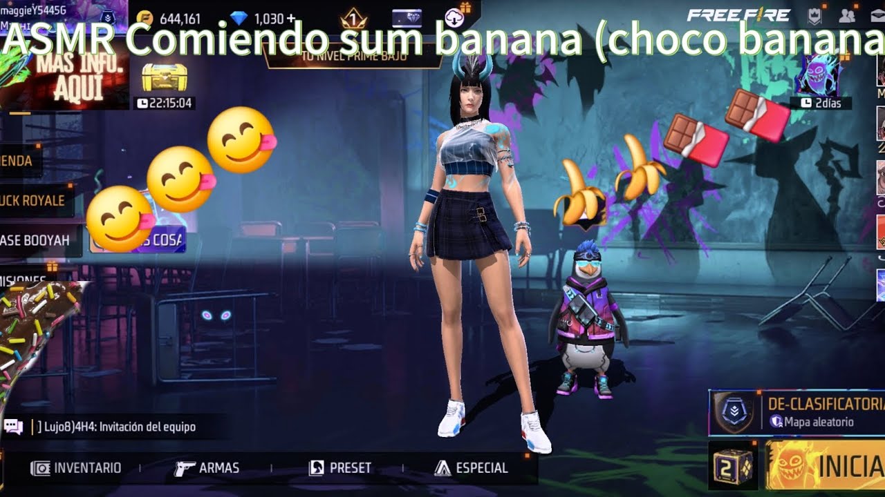 ASMR Comiendo una Sum Banana (choco banana) | Jugando free fire
