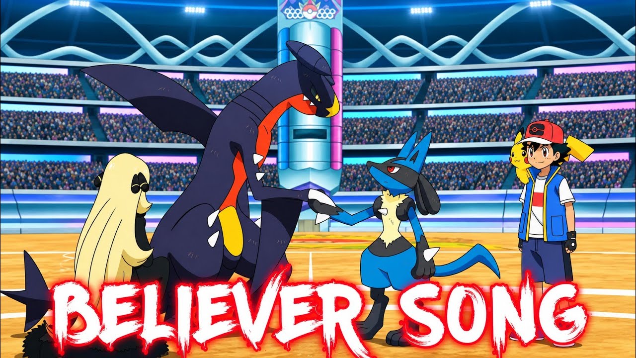 Ash Vs Cynthia Full Battle || Pokemon Journeys  || Believer Song || [ AMV ]