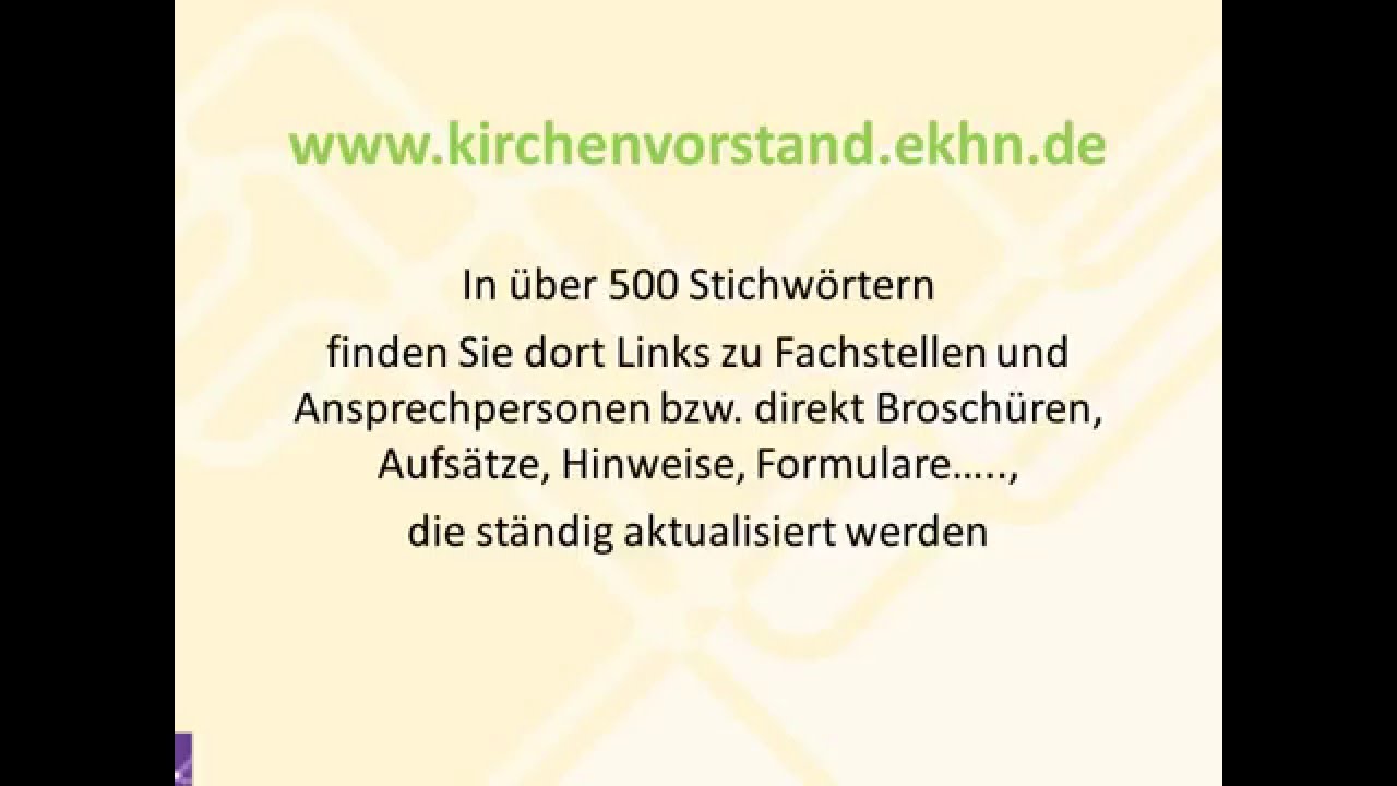 Das Stichwortverzeichnis f&uuml;r Kirchenvorst&auml;nde in der EKHN
