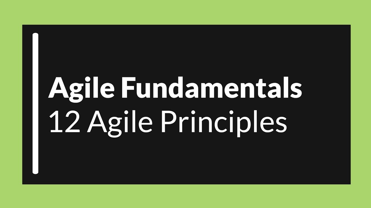 Agile Fundamentals: The 12 Agile Principles