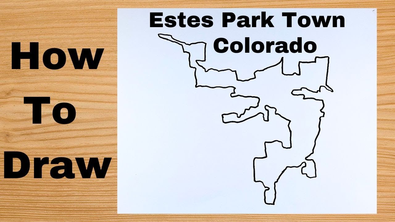 Drawing Estes Park Town Map - United States