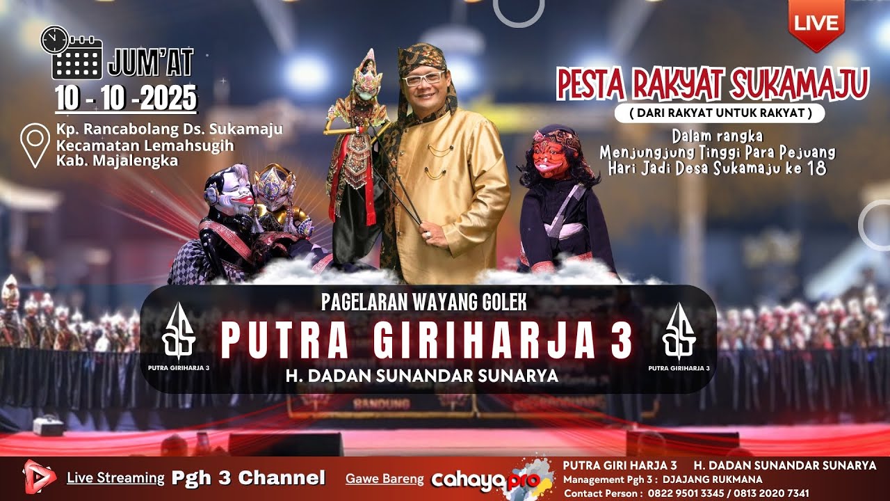 🔴LIVE WAYANG GOLEK (GATOTKACA GUGAT)PUTRA GIRIHARJA3 PGH3 H. DADAN SUNANDAR - LEMAHSUGIH MAJALENGKA