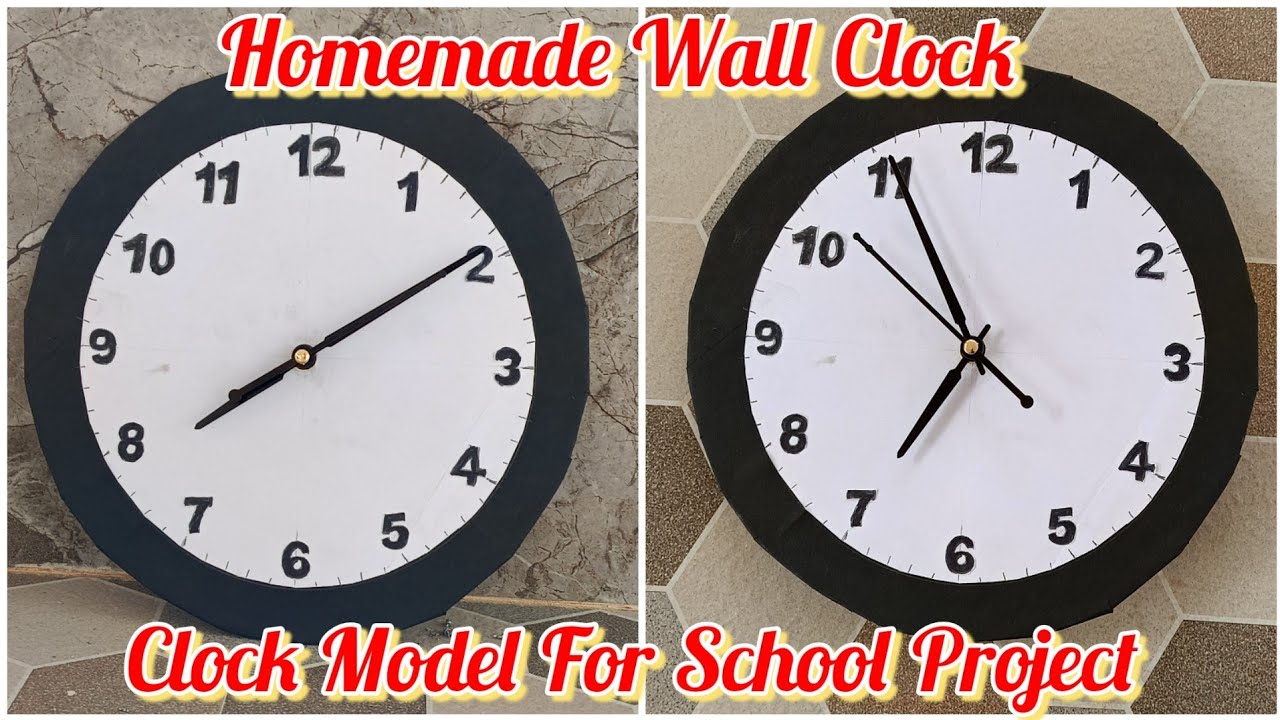Working Clock Model For School Project | How to make wall Clock at Home | Homemade Cardboard Clock