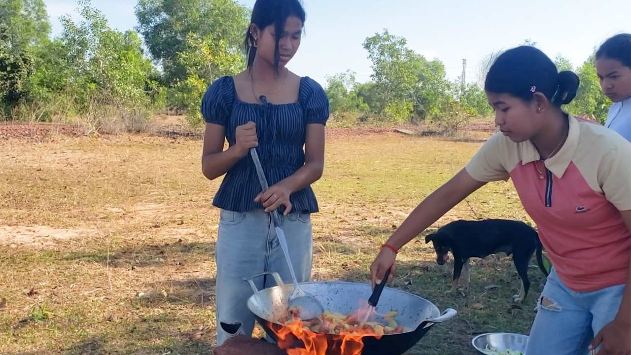 Amazing cooking Fried chicken with vegetables recipe near my hoom