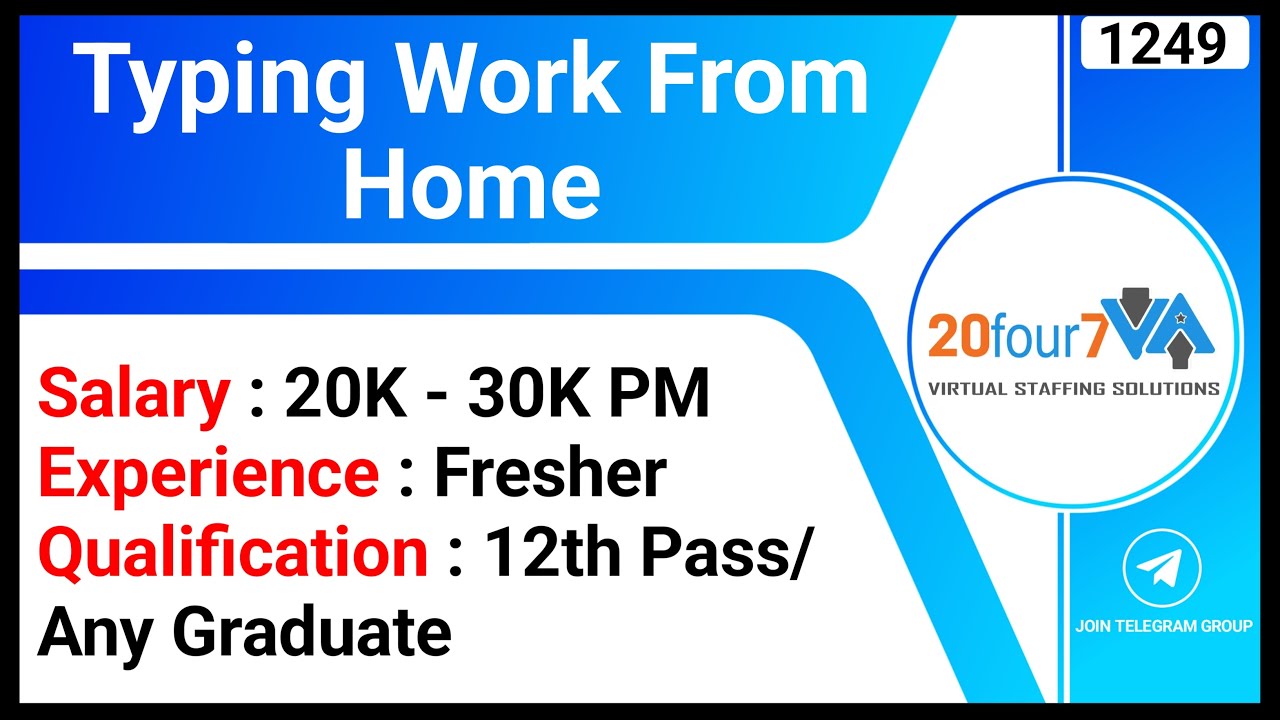 Typing Work From Home | Data Entry Job | Online Typing Jobs | WFH Job | Virtual Assistant Jobs