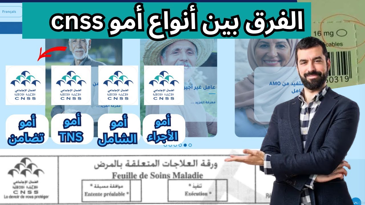 شنو الفرق بين أنواع ديال أمو ديال الضمان الاجتماعي فالتطبيب ولخلاص
