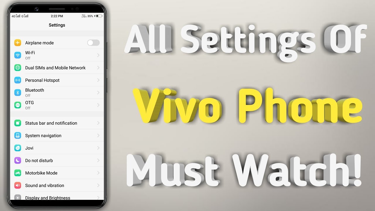 All Settings Of Vivo Phones Must Watch Vivo User......!