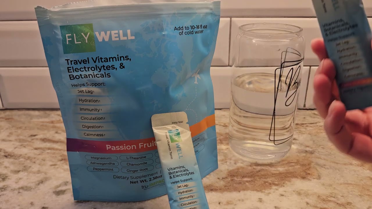 FlyWell Travel Vitamin Tonic, 15 packets, Hydration, Circulation, Digestion & Immune Support