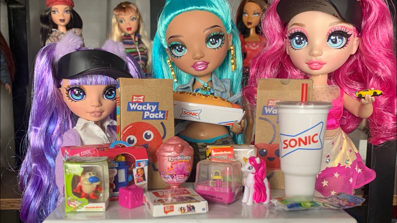 FAST FOOD FOR MY DOLLS! Sonic Drive-In 5 Surprise Mini Brands! (+ more) unboxing / Rainbow High