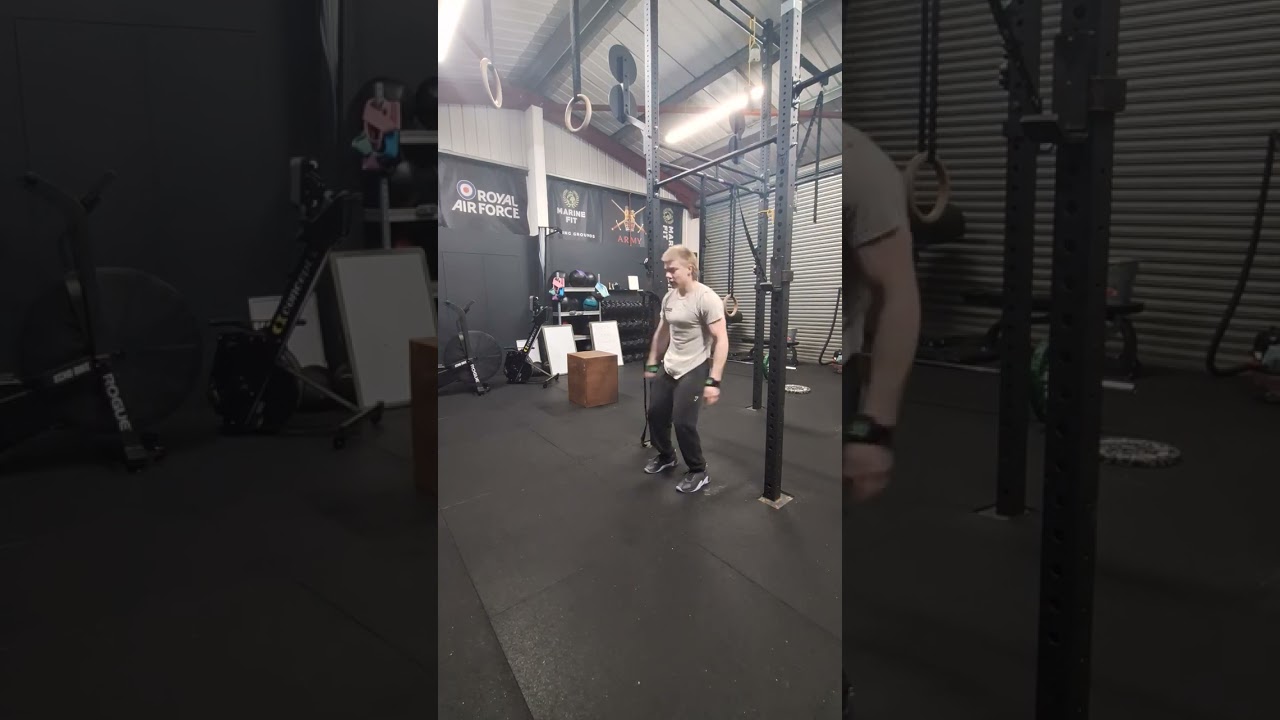 Every 5 minutes for 5 sets 24 wall balls 16 box overs 8 burpee bar muscle ups 