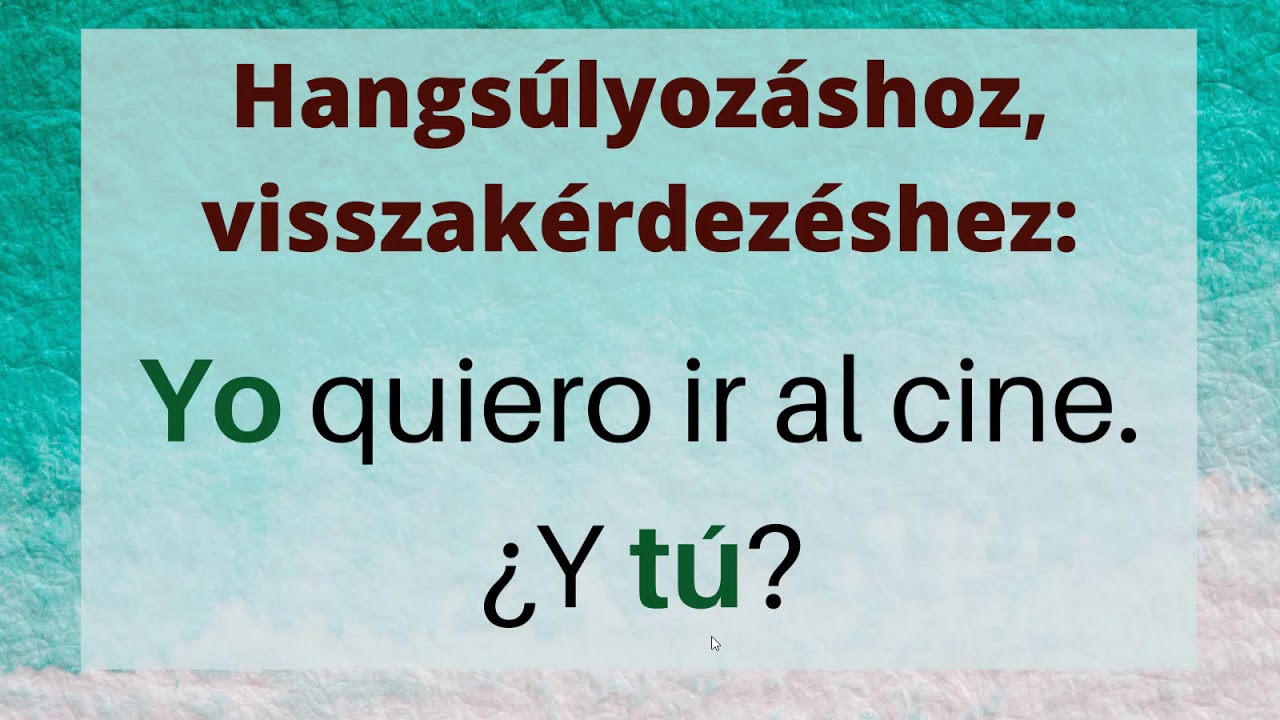 Spanyol pár percben 23. - A spanyol személyes névmások