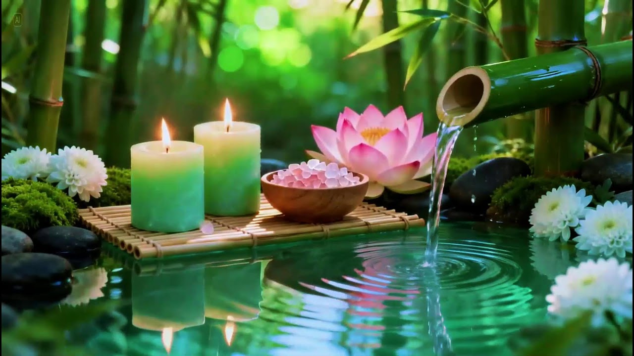 Relaxing Sleep Music with Bamboo Water Sound🌿Relaxing Sleep, Study & Calming Deep Relaxation
