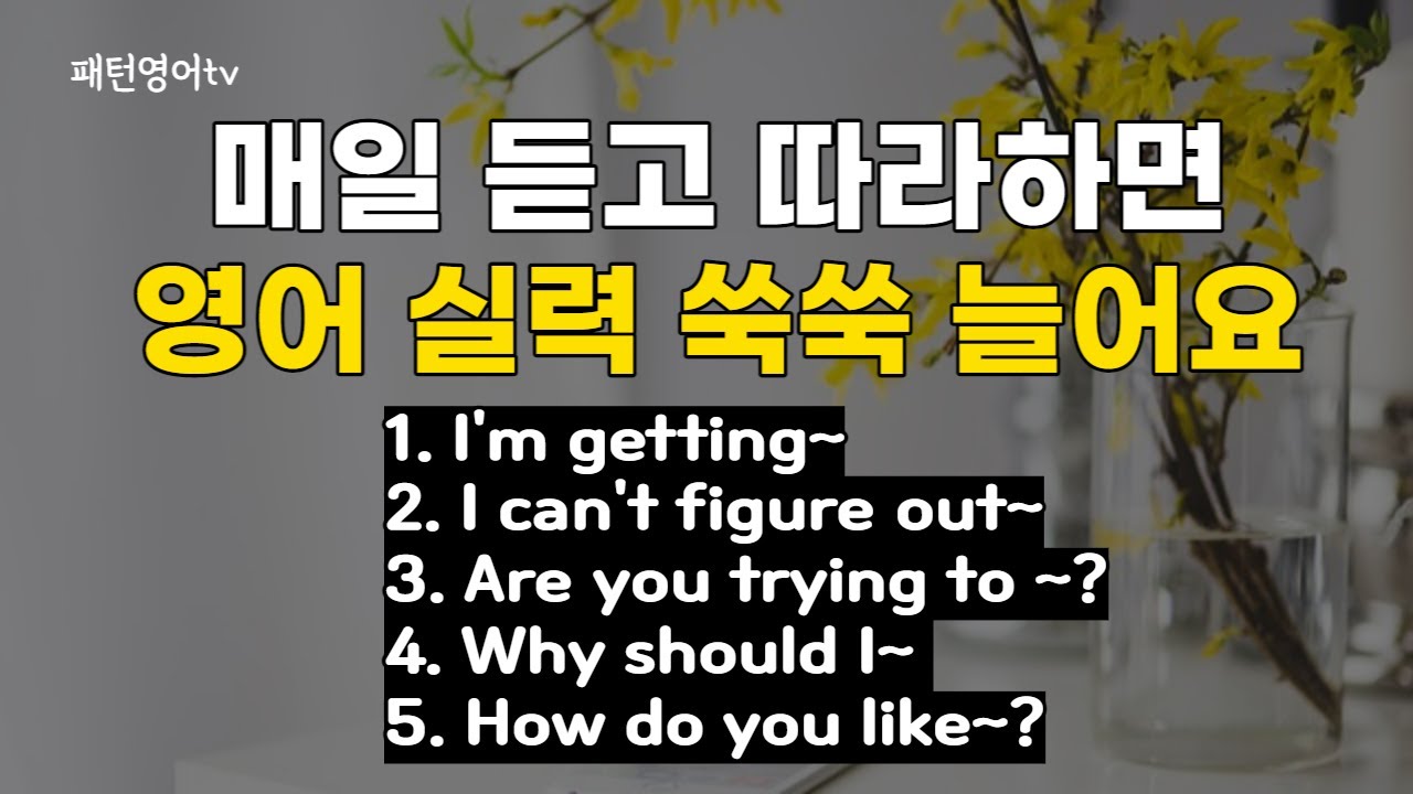 매일듣고 따라하면 영어실력 쑥쑥 늘어요 #23 | 패턴영어 30문장 | 생활영어