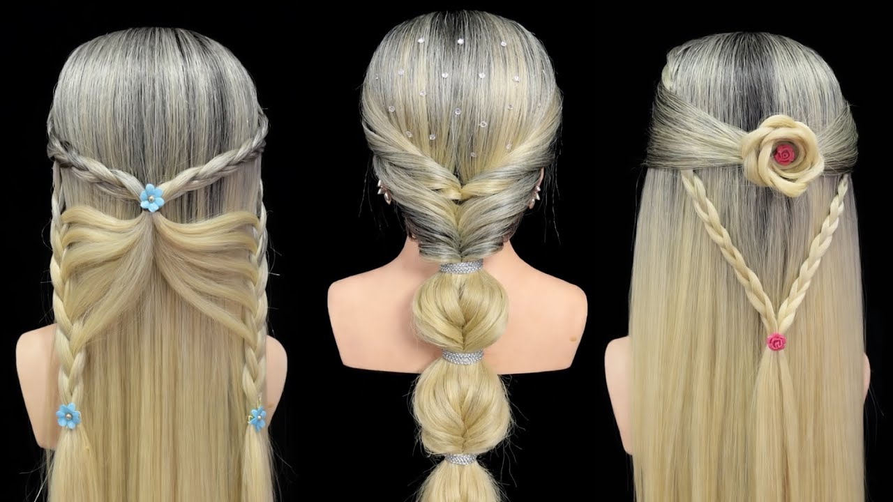 🌹 “Beautiful Rose Heart Braid Hairstyle | Easy Party Look”#hairstyles #viral #youtubevideo 