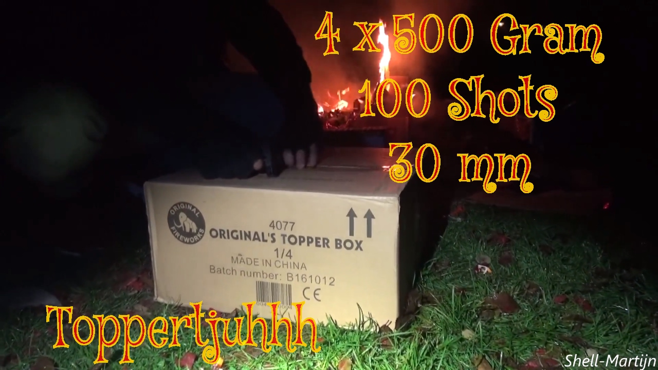 Original Fireworks Topper Box - 100 shots, 4x500 gram, 30mm | Shell Martijn | GPFFireworks