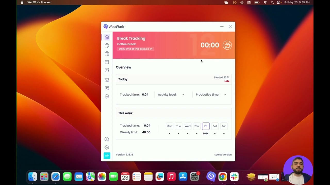 How to track Break Time in WebWork?