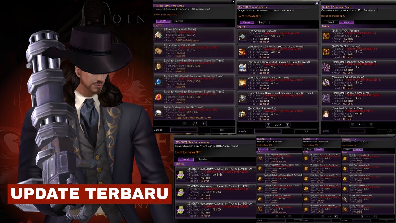 UPDATE EVENT TERBARU TANGGAL 08-01-2026 | ATLANTICA REBIRTH INDONESIA