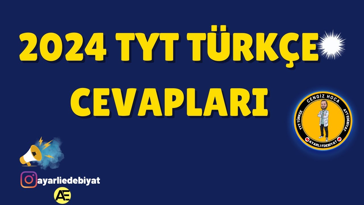 TYT Türkçe 2024 Cevapları📌