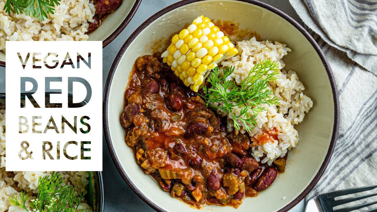 Vegan Red Beans and Rice // EASY OIL FREE PLANT BASED DINNER RECIPE
