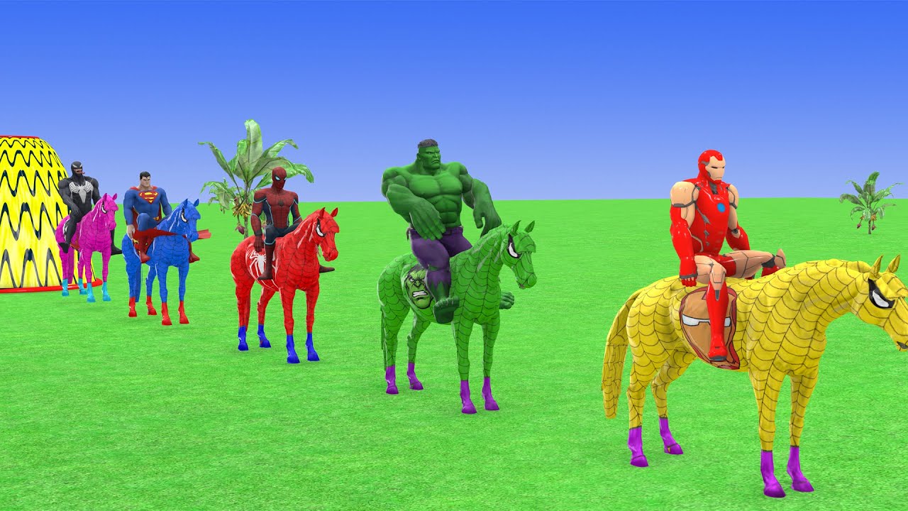 Long Slide Game With Cow Elephant Gorilla Hippopotamus Tiger 3d Animal Game Funny 3d Animals