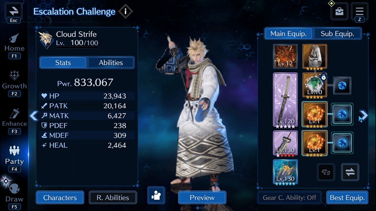 Extreme Escalation 20 Ultima Weapon - Cloud Skysplitter [ FF7: Ever Crisis ]