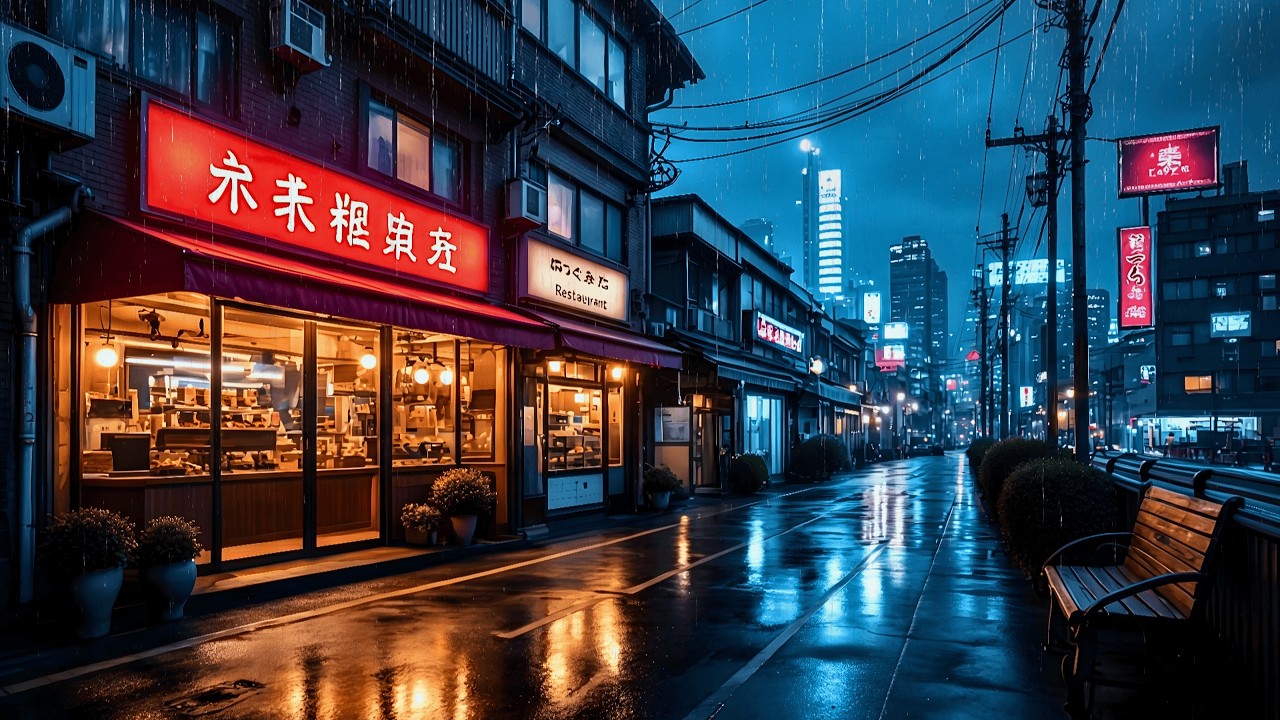 Tokyo Rain Lofi | Lofi Hip Hop Mix with Gentle Rain Atmosphere [ Beats To Focus / Chill To ]